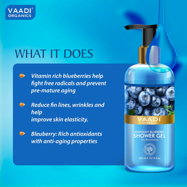 Vaadi Herbals Shower Gel, Midnight Blueberry, 300ml